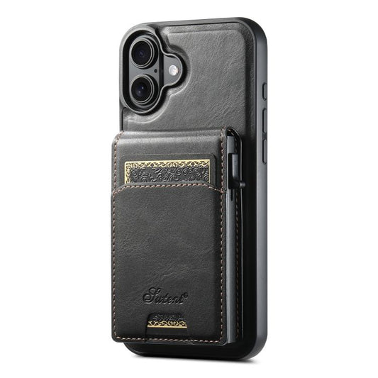 Suteni H19 Oil Wax 2-in-1 MagSafe Removable Card Box Back Phone Case, For iPhone 18, For iPhone 18 Pro, For iPhone 18 Pro Max, For iPhone 17 Pro Max, For iPhone 17 Pro, For iPhone 17, For iPhone Air, For iPhone 16 Pro Max, For iPhone 16 Pro            ...  