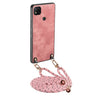 Vintage Leather PC Back Cover Phone Case with Crossbody Strap, For Xiaomi Redmi 9C  