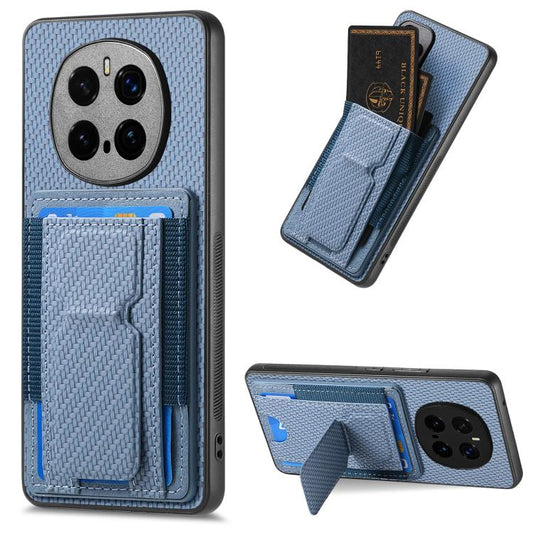 Carbon Fiber Fold Stand Elastic Card Bag Phone Case, For Honor Magic7 Pro  