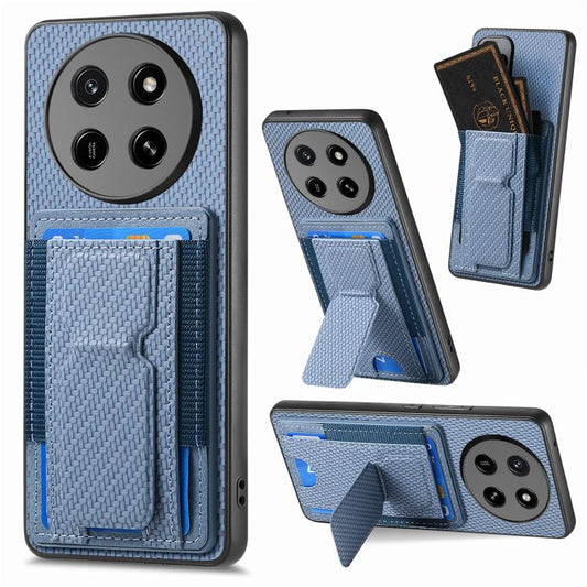Carbon Fiber Fold Stand Elastic Card Bag Phone Case, For Honor 600 Pro Global, For Honor 600 Global, For Honor Magic7 Pro  