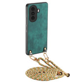 Vintage Leather PC Back Cover Phone Case with Crossbody Strap, For Huawei nova Y70 / Y70+  