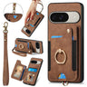 Retro Skin-feel Ring Multi-card Wallet Phone Case, For Google Pixel 11 Pro XL, For Google Pixel 11, For Google Pixel 11 Pro, For Google Pixel 10 Pro XL  