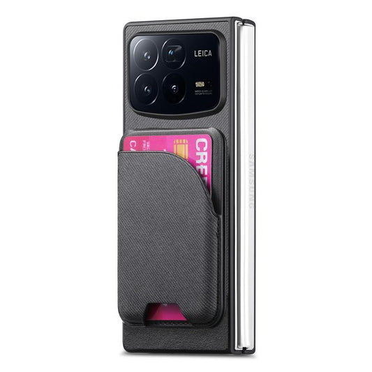 Twill Fabric Leather Skin Card Bag Magnetic Back Phone Case, For Xiaomi Mix Fold 4  