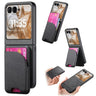 Twill Fabric Leather Skin Card Bag Magnetic Back Phone Case, For Motorola Razr 50, For Motorola Razr 40, For Motorola Razr 40 Ultra  