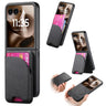 Twill Fabric Leather Skin Card Bag Magnetic Back Phone Case, For Motorola Razr 60 Ultra, For Motorola Razr 60, For Motorola Razr 50 Ultra  