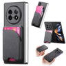 Twill Fabric Leather Skin Card Bag Magnetic Back Phone Case, For OPPO Find N5  