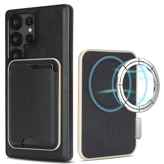 Kalebol Slim MagSafe Ring Magnetic Card Bag Leather Phone Case, For Samsung Galaxy S23 Ultra 5G, For Samsung Galaxy S23+ 5G, For Samsung Galaxy S23 5G, For Samsung Galaxy S22 Ultra 5G  