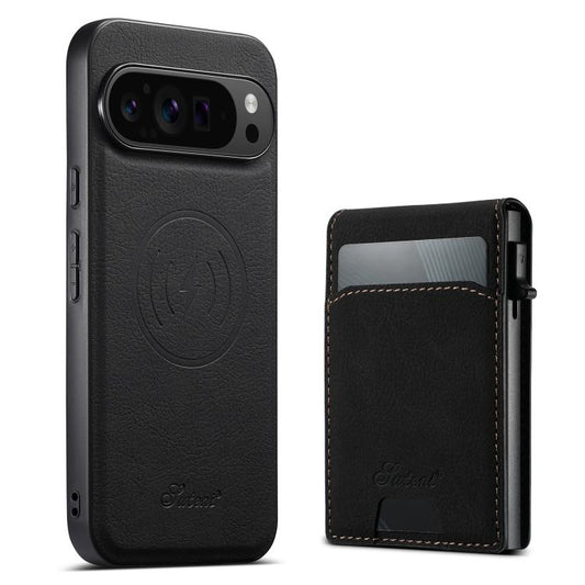 Suteni H19 Litchi Grain 2-in-1 Removable Card Box Back Phone Case, For Google Pixel 11 Pro XL, For Google Pixel 11, For Google Pixel 11 Pro, For Google Pixel 10 Pro XL, For Google Pixel 10 Pro, For Google Pixel 10, For Google Pixel 9 Pro XL            ...  