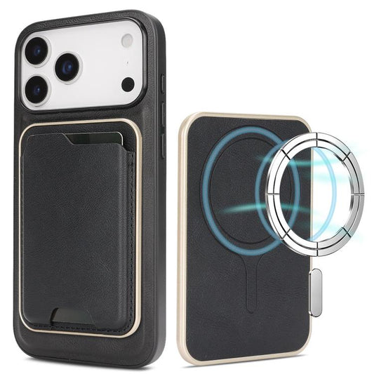 Kalebol Slim MagSafe Ring Magnetic Card Bag Leather Phone Case, For iPhone 17 Pro, For iPhone 17, For iPhone Air  