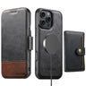 Suteni Q06S1 3-in-1 Splicing Detachable Wallet MagSafe Leather Phone Case, For iPhone 16 Pro, For iPhone 16 Plus, For iPhone 16, For iPhone 15 Pro Max, For iPhone 15 Pro, For iPhone 15 Plus, For iPhone 15, For iPhone 14 Plus  