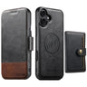 Suteni Q06S1 3-in-1 Splicing Detachable Wallet MagSafe Leather Phone Case, For iPhone 16 Pro, For iPhone 16 Plus, For iPhone 16, For iPhone 15 Pro Max, For iPhone 15 Pro, For iPhone 15 Plus, For iPhone 15, For iPhone 14 Plus  