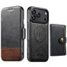 Suteni Q06S1 3-in-1 Splicing Detachable Wallet MagSafe Leather Phone Case, For iPhone 18, For iPhone 18 Pro, For iPhone 18 Pro Max, For iPhone 17 Pro Max, For iPhone 17 Pro, For iPhone 17, For iPhone Air, For iPhone 16 Pro Max  