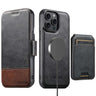 Suteni Q06S2 3-in-1 Detachable Vertical Flip Wallet MagSafe Splicing Leather Phone Case, For iPhone 15 Pro Max, For iPhone 15 Pro, For iPhone 15 Plus, For iPhone 15, For iPhone 14 Plus, For iPhone 14, For iPhone 14 Pro, For iPhone 14 Pro Max  