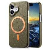 Litchi Texture Brushed MagSafe PU Back Cover Phone Case, For iPhone 16, For iPhone 15 Pro Max, For iPhone 15 Pro  