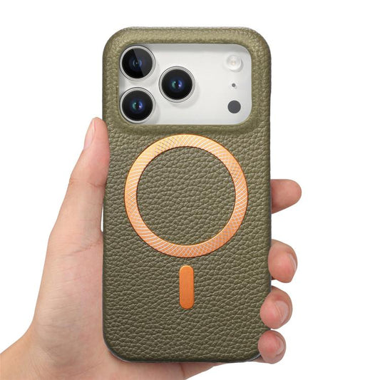 Litchi Texture Brushed MagSafe PU Back Cover Phone Case, For iPhone 17 Pro Max, For iPhone 17 Pro, For iPhone 17  