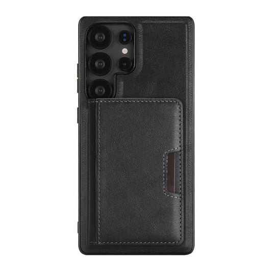 Kalebol Strong MagSafe Magnetic Two-Fold Card Bag Leather Phone Case, For Galaxy S22 Ultra 5G  