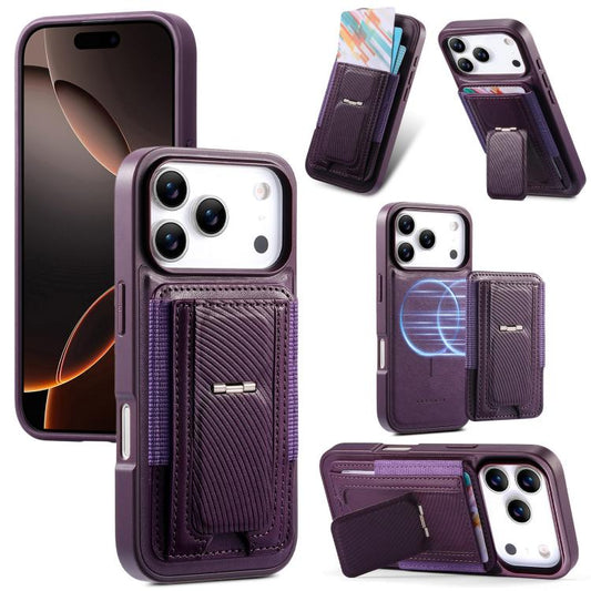 CaseNeo Fold Holder Retro Elastic Card Bag Magnetic Back Phone Case, For iPhone 17e / 16e, For iPhone 17 Pro Max, For iPhone 17 Pro, For iPhone 17, For iPhone Air, For iPhone 16 Pro Max  