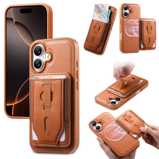 CaseNeo Retro Wristband Elastic Card Bag Magnetic Back Phone Case, For iPhone 17  