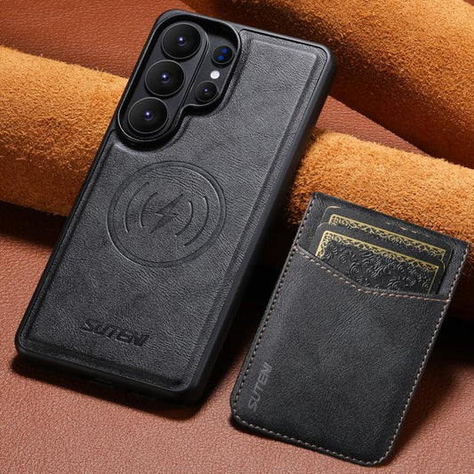 Suteni G5S5 2-in-1 Magnetic Detachable Bottle Opener Card Bag Cow Leather Back Phone Case, For Samsung Galaxy S26 Ultra  5G, For Samsung Galaxy S25 Ultra 5G, For Samsung Galaxy S24 Ultra 5G, For Samsung Galaxy S23 Ultra 5G, For Samsung Galaxy S22 Ultra 5G  