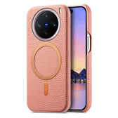 Litchi Texture Brushed MagSafe PU Back Cover Phone Case, For vivo X200, For vivo X200 Pro  