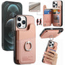Twill Fabric Ring Multi-card Wallet Vegan Leather Phone Case, For iPhone 12 / 12 Pro, For iPhone 12 Pro Max  
