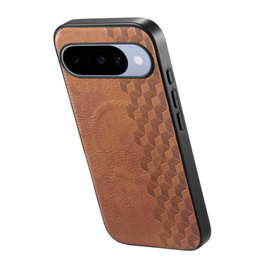 3D Cubic Grid Pressed Magnetic PU Back Cover Phone Case, For Google Pixel 11 Pro XL, For Google Pixel 11, For Google Pixel 11 Pro, For Google Pixel 10 Pro XL, For Google Pixel 10 / 10 Pro  