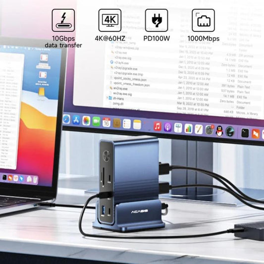ACASIS DS-7A15 15 in 1 USB-C / Type-C HUB 100W PD 4K 60Hz Docking Station for Thunderbolt 3 / 4, DS-7A15  