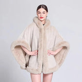 Shawl Outer Match Cloak Fleece-lined Thickened Imitation Fur Collar Cape And Shawl Coat  