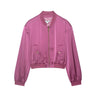 Street stand up collar versatile long sleeved short jacket  