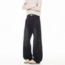Streetwear Lightning Pattern Washed Denim Pants  