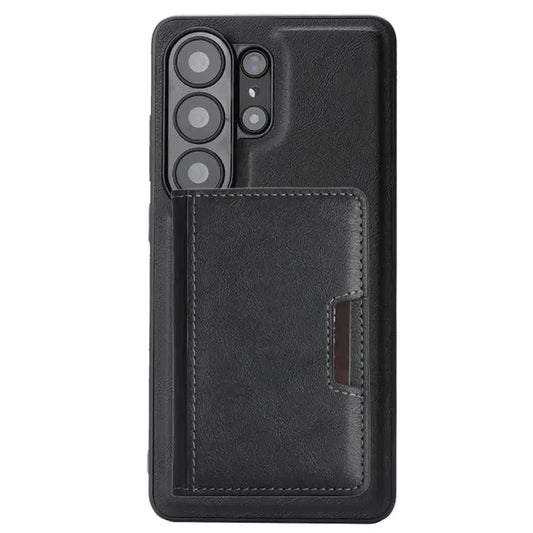 Strong MagSafe Magnetic Two-Fold Card Bag Leather Phone Cases for Samsung Galaxy  