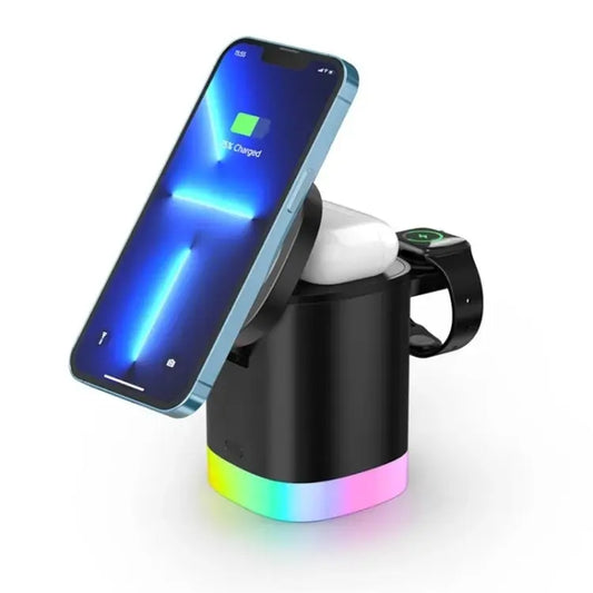 T15 3 in 1 Magnetic Magsafe Wireless Charger Folding Charging Stand For iPhone / iWatch / AirPods, T15 Utrano