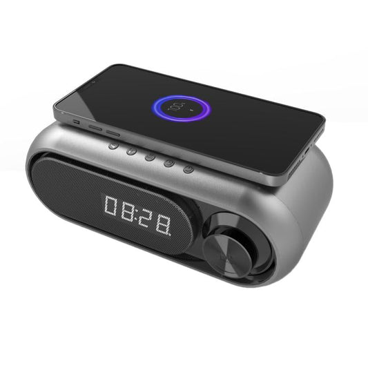 Wireless Charging Bluetooth Speaker Desktop LED Clock  