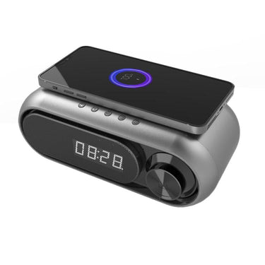 Wireless Charging Bluetooth Speaker Desktop LED Clock  