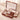Wood Grain Jewelry Box 2-Layer Lockable Jewelry Organizer Case with Key & Removable Dividers  