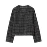 Texture round neck suit long sleeved jacket  