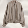 Vintage Distressed Stand Collar Linen Jacket Loose Slim Fit Lazy Style Relaxed Zipper Baseball Jacket  