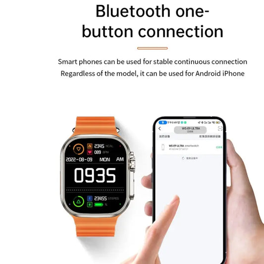 WS-E9 Ultra 2.2 inch IP67 Waterproof Silicone Band Smart Watch, Support Heart Rate / NFC, Silicone Band (Silver), Silicone Band (Blue), Silicone Band (Pink), Silicone Band (Black) - UTrano
