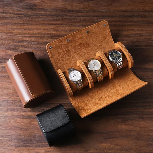 Watch Storage Box Portable Watch Box PU Three-Position Watch Box Dust-Proof And Anti-Fall Mechanical Watch Box Travel Watch Bag  