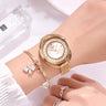 Watch Women Water Diamond British Watch Steel Band Waterproof Ladies Watch  