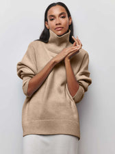 Winter Turtleneck Sweater Ins Solid Color Long Sleeve Pullover Top Women's Clothing  
