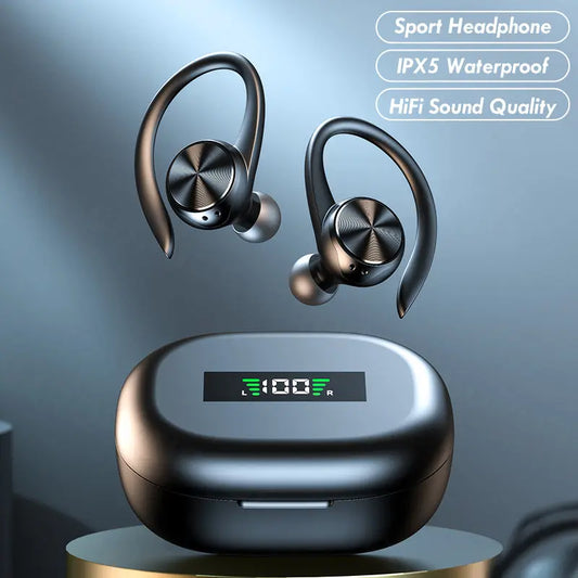 Wireless Bluetooth Headset Binaural Heavy Bass Hanging Ear Type  