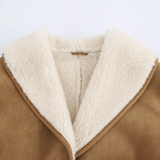 Women's European And American Style French Design Double-sided Half-length Overcoat Jacket  