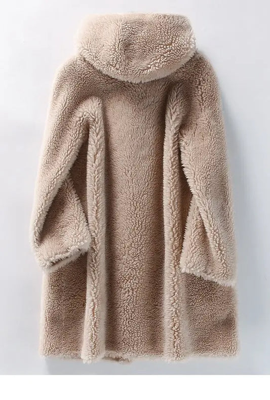Women's Hooded Lambswool Warm Coat  