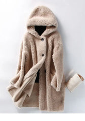 Women's Hooded Lambswool Warm Coat  