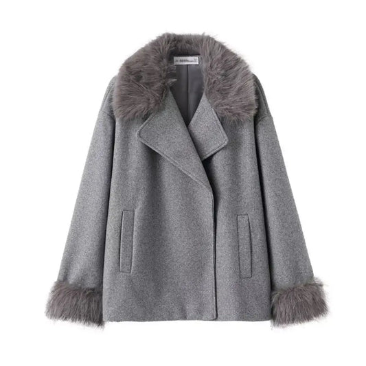 Women's Mid-length Hooded And Belted Wool Cape Coat  