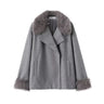 Women's Mid-length Hooded And Belted Wool Cape Coat  