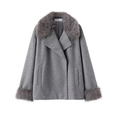 Women's Mid-length Hooded And Belted Wool Cape Coat  