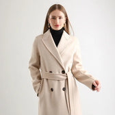 Women's Mid-length Woolen Wool Overcoat Coat  