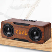 Wooden Clock Bluetooth Speaker, Support U Disk TF Card Function, Home Desktop Speaker  